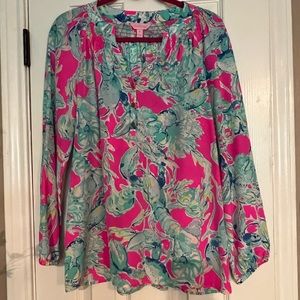 Lilly Pulitzer Elsa blouse lobster print EUC medium